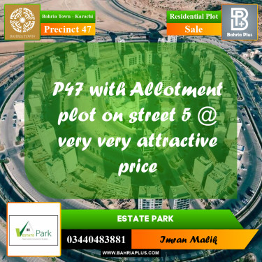 250 Sq. Yards Residential Plot for Sale in Precinct 47 -  Bahria Town, Karachi - (BP-158740)