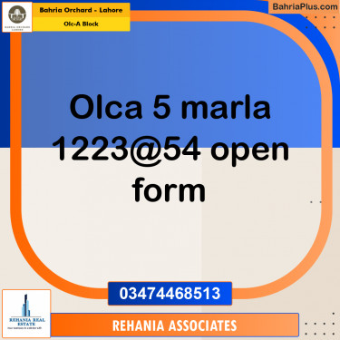 Residential Plot for Sale in OLC-A Block -  Bahria Orchard, Lahore - (BP-158767)