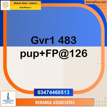 Residential Plot for Sale in Golf Phase 1 -  Bahria Town, Lahore - (BP-158768)