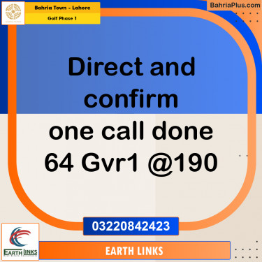 Residential Plot for Sale in Golf Phase 1 -  Bahria Town, Lahore - (BP-158772)