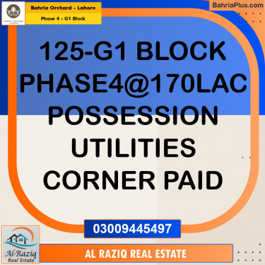 Residential Plot for Sale in Phase 4 - G1 Block -  Bahria Orchard, Lahore - (BP-158811)