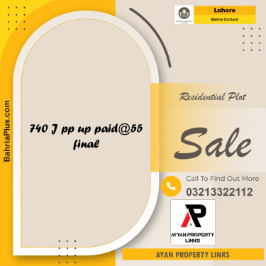 Residential Plot for Sale in Phase 2 - J Block -  Bahria Orchard, Lahore - (BP-158845)