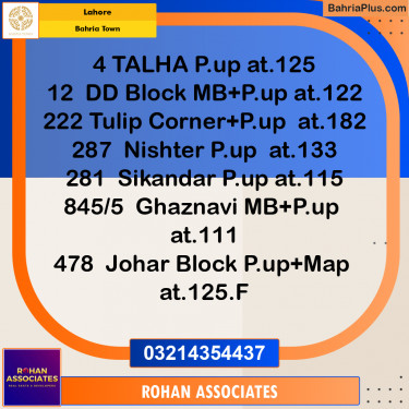 Residential Plot for Sale in Sector F - Talha Block -  Bahria Town, Lahore - (BP-158893)