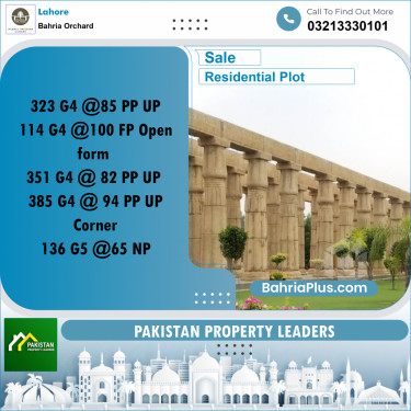 Residential Plot for Sale in Phase 4 - G4 Block -  Bahria Orchard, Lahore - (BP-158906)