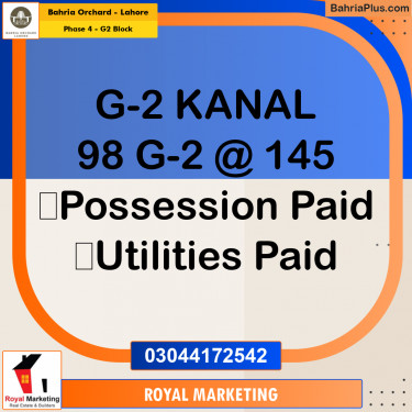 Residential Plot for Sale in Phase 4 - G2 Block -  Bahria Orchard, Lahore - (BP-158923)