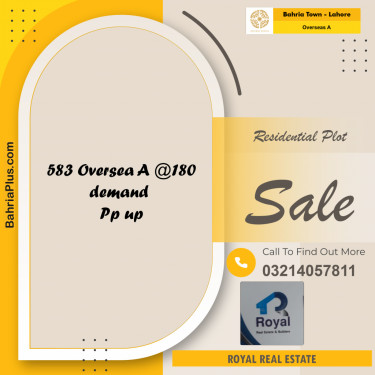 Residential Plot for Sale in Overseas A -  Bahria Town, Lahore - (BP-158991)