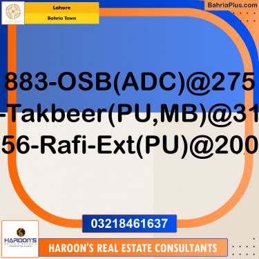 Residential Plot for Sale in Overseas B -  Bahria Town, Lahore - (BP-159047)