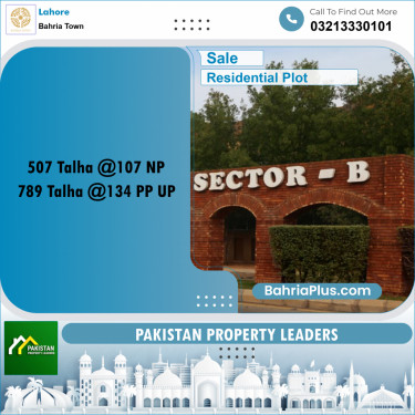 Residential Plot for Sale in Sector F - Talha Block -  Bahria Town, Lahore - (BP-159051)