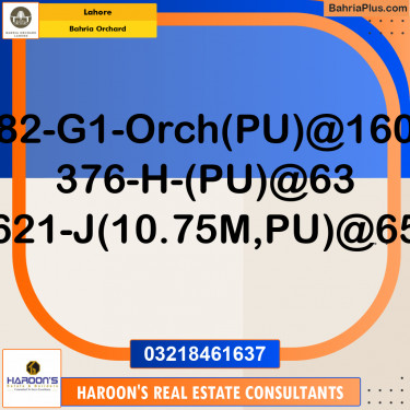 Residential Plot for Sale in Phase 4 - G1 Block -  Bahria Orchard, Lahore - (BP-159054)