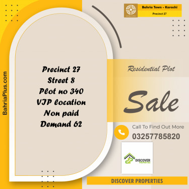 Residential Plot for Sale in Precinct 27 -  Bahria Town, Karachi - (BP-159058)