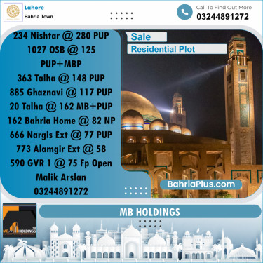 Residential Plot for Sale in Sector E - Nishtar Block -  Bahria Town, Lahore - (BP-159085)