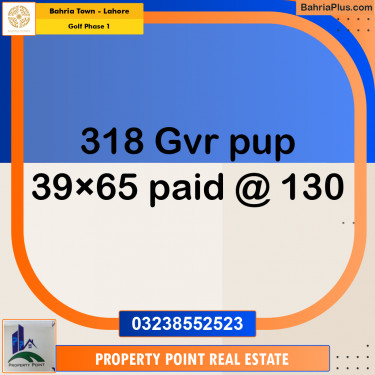 Residential Plot for Sale in Golf Phase 1 -  Bahria Town, Lahore - (BP-159098)