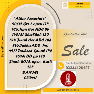 Residential Plot for Sale in Golf Phase 1 -  Bahria Town, Lahore - (BP-159134)