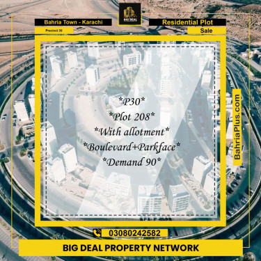 250 Sq. Yards Residential Plot for Sale in Precinct 30 -  Bahria Town, Karachi - (BP-159172)
