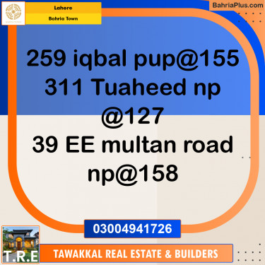 Residential Plot for Sale in Sector E - Iqbal Block -  Bahria Town, Lahore - (BP-159187)