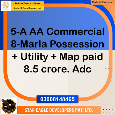Commercial Plot for Sale in Sector D Canal Commercial -  Bahria Town, Lahore - (BP-159213)