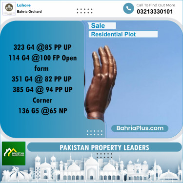Residential Plot for Sale in Phase 4 - G4 Block -  Bahria Orchard, Lahore - (BP-159218)