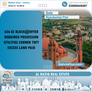 Residential Plot for Sale in Sector D - EE Block -  Bahria Town, Lahore - (BP-159308)