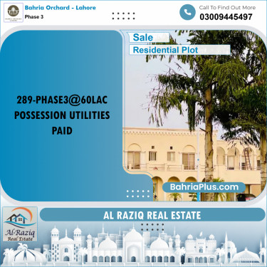 Residential Plot for Sale in Phase 3 -  Bahria Orchard, Lahore - (BP-159310)
