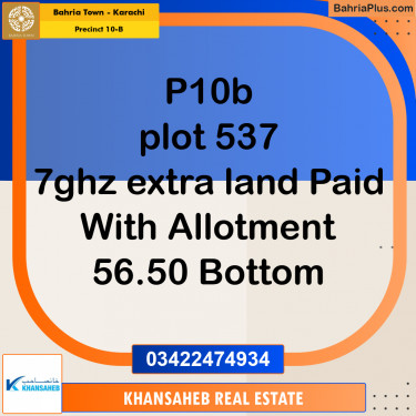 125 Sq. Yards Residential Plot for Sale in Precinct 10-B -  Bahria Town, Karachi - (BP-159314)