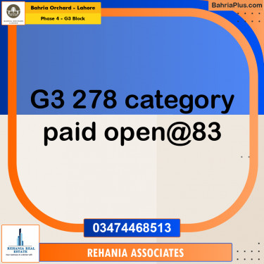Residential Plot for Sale in Phase 4 - G3 Block -  Bahria Orchard, Lahore - (BP-159357)