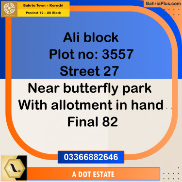 125 Sq. Yards Residential Plot for Sale in Precinct 12 - Ali Block -  Bahria Town, Karachi - (BP-159379)
