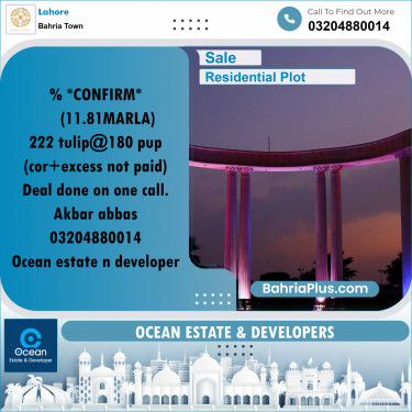 Residential Plot for Sale in Sector C - Tulip Block -  Bahria Town, Lahore - (BP-159385)