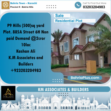 500 Sq. Yards Residential Plot for Sale in Precinct 9 - Bahria Hills -  Bahria Town, Karachi - (BP-159387)