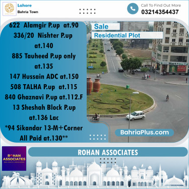 Residential Plot for Sale in Sector F - Alamgir Block -  Bahria Town, Lahore - (BP-159423)