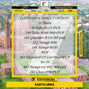 Residential Plot for Sale in Sector F - Talha Block -  Bahria Town, Lahore - (BP-159440)