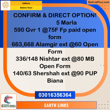 Residential Plot for Sale in Bahria Town, Lahore - (BP-159443)