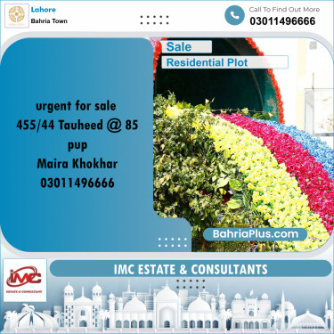 Residential Plot for Sale in Sector F - Tauheed Block -  Bahria Town, Lahore - (BP-159450)