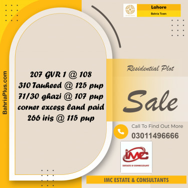 Residential Plot for Sale in Golf Phase 1 -  Bahria Town, Lahore - (BP-159454)