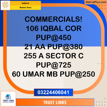 Residential Plot for Sale in Sector E - Iqbal Block -  Bahria Town, Lahore - (BP-159530)