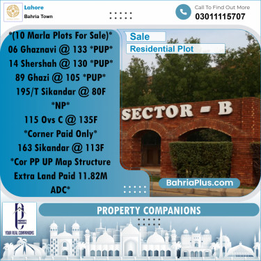Residential Plot for Sale in Sector F - Ghaznavi Block -  Bahria Town, Lahore - (BP-159546)