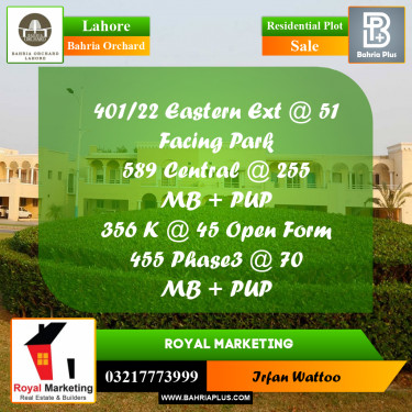 Residential Plot for Sale in Bahria Orchard, Lahore - (BP-159579)