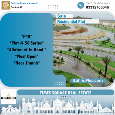 Residential Plot for Sale in Precinct 40 -  Bahria Town, Karachi - (BP-159600)