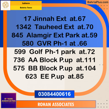 Residential Plot for Sale in Sector D - EE Block -  Bahria Town, Lahore - (BP-159614)