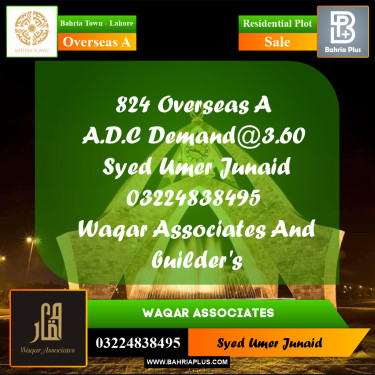 Residential Plot for Sale in Overseas A -  Bahria Town, Lahore - (BP-159727)