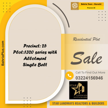 125 Sq. Yards Residential Plot for Sale in Precinct 25 -  Bahria Town, Karachi - (BP-159827)