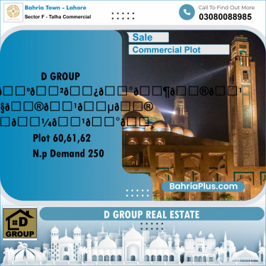 Commercial Plot for Sale in Sector F - Talha Commercial -  Bahria Town, Lahore - (BP-159882)
