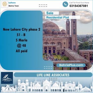 Residential Plot for Sale in Bahria Town, Lahore - (BP-159884)