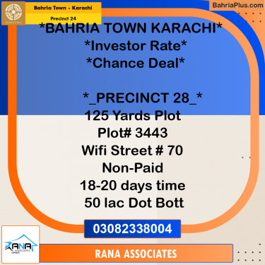 125 Sq. Yards Residential Plot for Sale in Precinct 24 -  Bahria Town, Karachi - (BP-159948)
