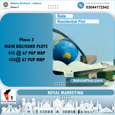 Residential Plot for Sale in Phase 3 -  Bahria Orchard, Lahore - (BP-160012)