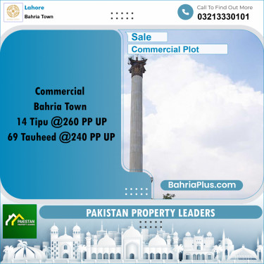 Commercial Plot for Sale in Sector F - Tipu Commercial -  Bahria Town, Lahore - (BP-160078)