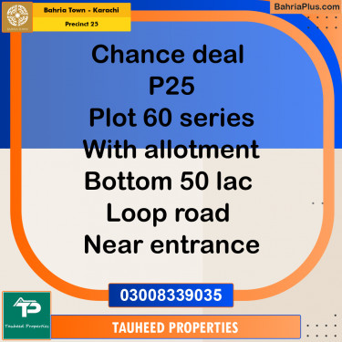 125 Sq. Yards Residential Plot for Sale in Precinct 25 -  Bahria Town, Karachi - (BP-160088)