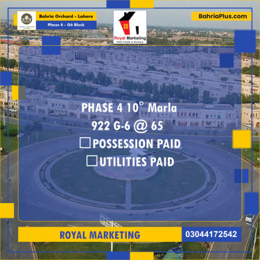 Residential Plot for Sale in Phase 4 - G6 Block -  Bahria Orchard, Lahore - (BP-160091)