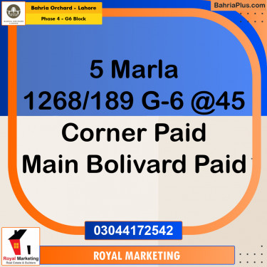 Residential Plot for Sale in Phase 4 - G6 Block -  Bahria Orchard, Lahore - (BP-160096)