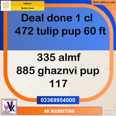 Residential Plot for Sale in Sector C - Tulip Block -  Bahria Town, Lahore - (BP-160144)