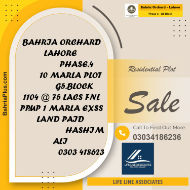 Residential Plot for Sale in Phase 4 - G5 Block -  Bahria Orchard, Lahore - (BP-160162)